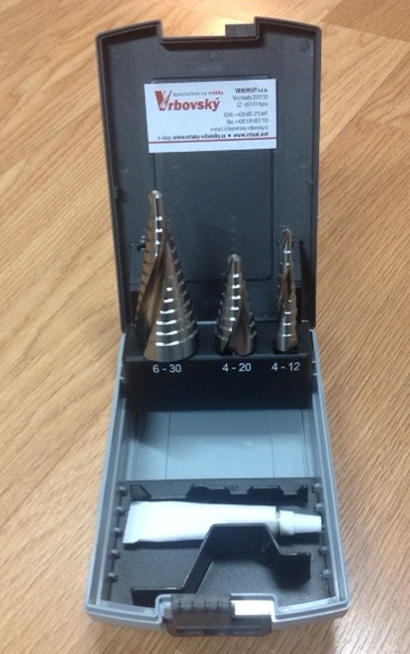 Sada stupňovitých vrtáků HSS-G